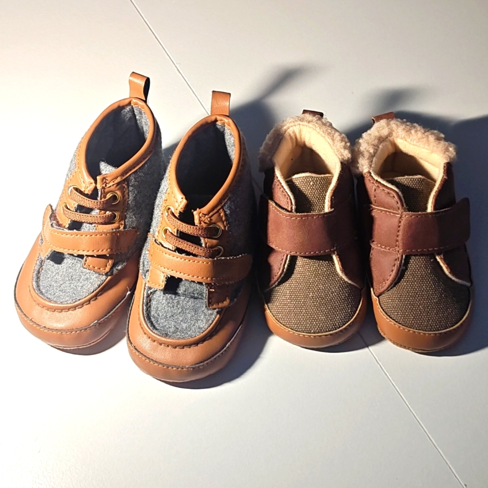 Brown and Gray Baby, Kids Shoes 9-12mo, Fall, Winter, Boys